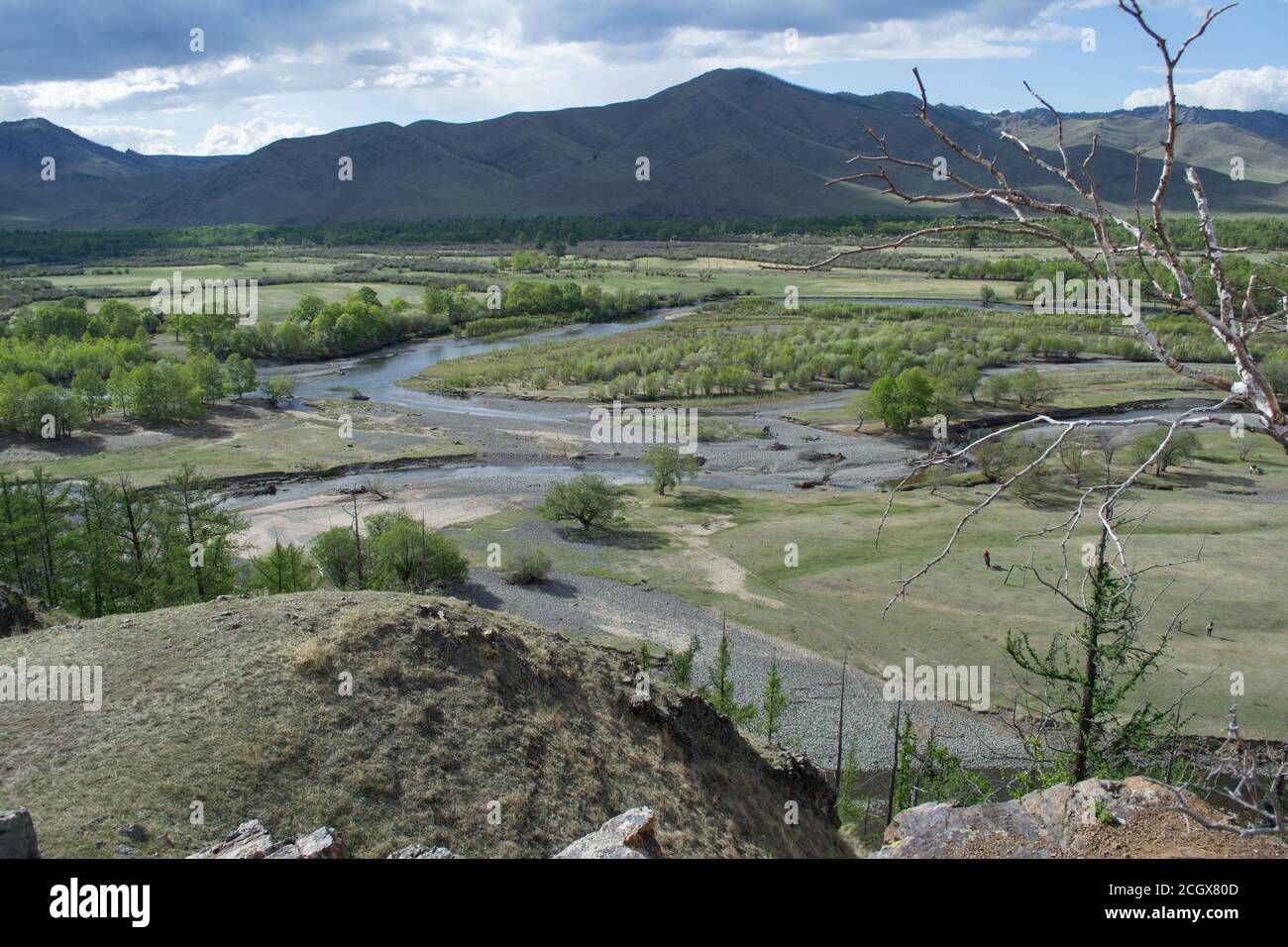 Rivière et paysage de la nature en Mongolie Banque D'Images