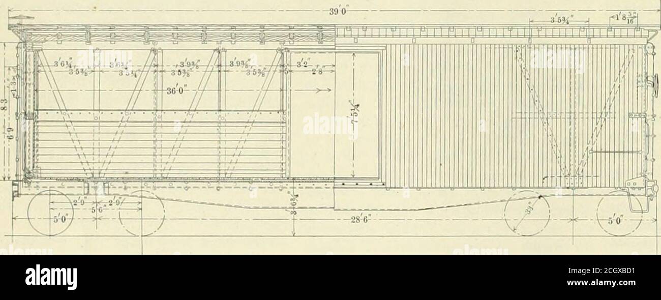 . Ingénierie ferroviaire et de locomotive : revue pratique de la force motrice ferroviaire et du matériel roulant . r frein,Westinghouse friction Draft Gear, Mimtoncoupleurs, Pennsylvania Railroad Standardarch Bar Trucks, 700-livres de roues en fonte, support de camion en acier pressé. Poutre de frein creuse nation-al. Comparaison du moteur et du moteur. Une comparaison de la vapeur locomotiveon le Manhattan Elevated Railroad, la ville de NewYork, et les moteurs électriques qui le remplacent, est intéressante. Chaque mobile, en condition de travail, pèse environ 46.000 livres et a une puissance d'environ 300. Les huit electri Banque D'Images