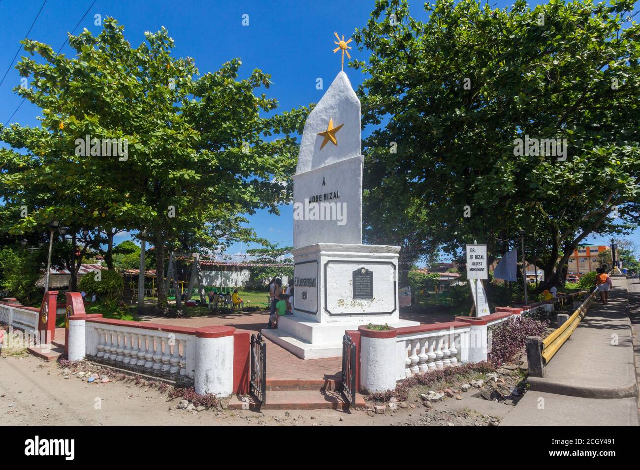 Le premier monument dédié au héros Jose Rizal construit à DAET, Camarines Norte, Philippines Banque D'Images