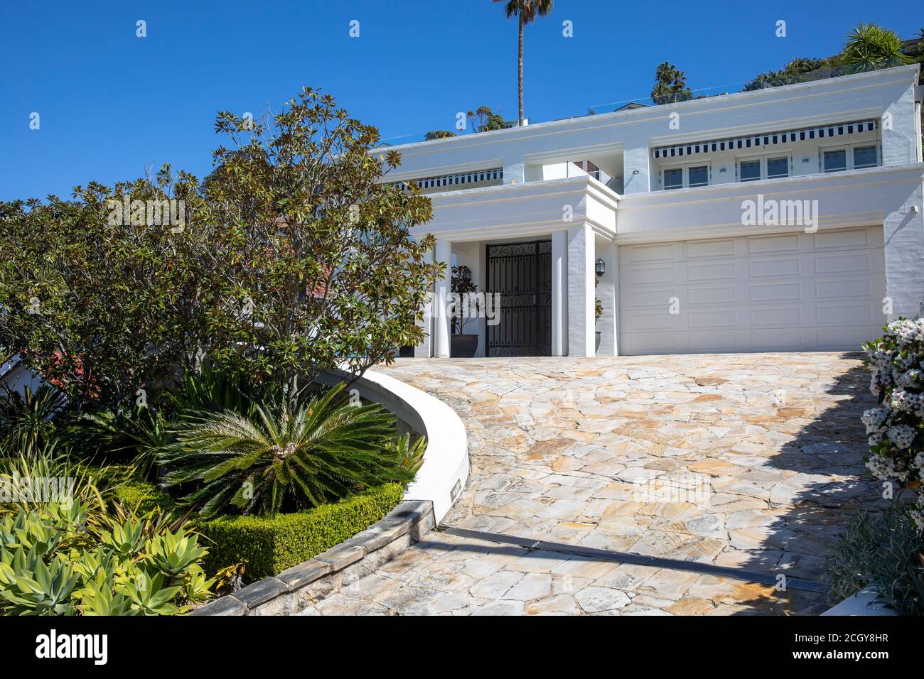Grande maison australienne indépendante de luxe et jardins à Palm Beach, Sydney, Australie Banque D'Images