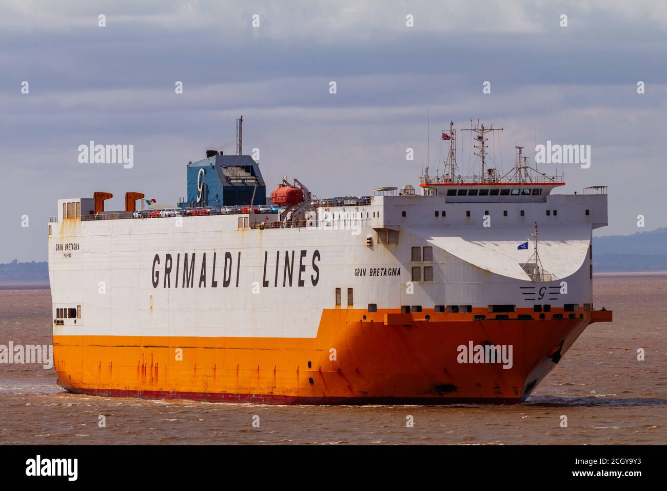 Roro Gran Bretagna en direction des docks de Portbury Banque D'Images