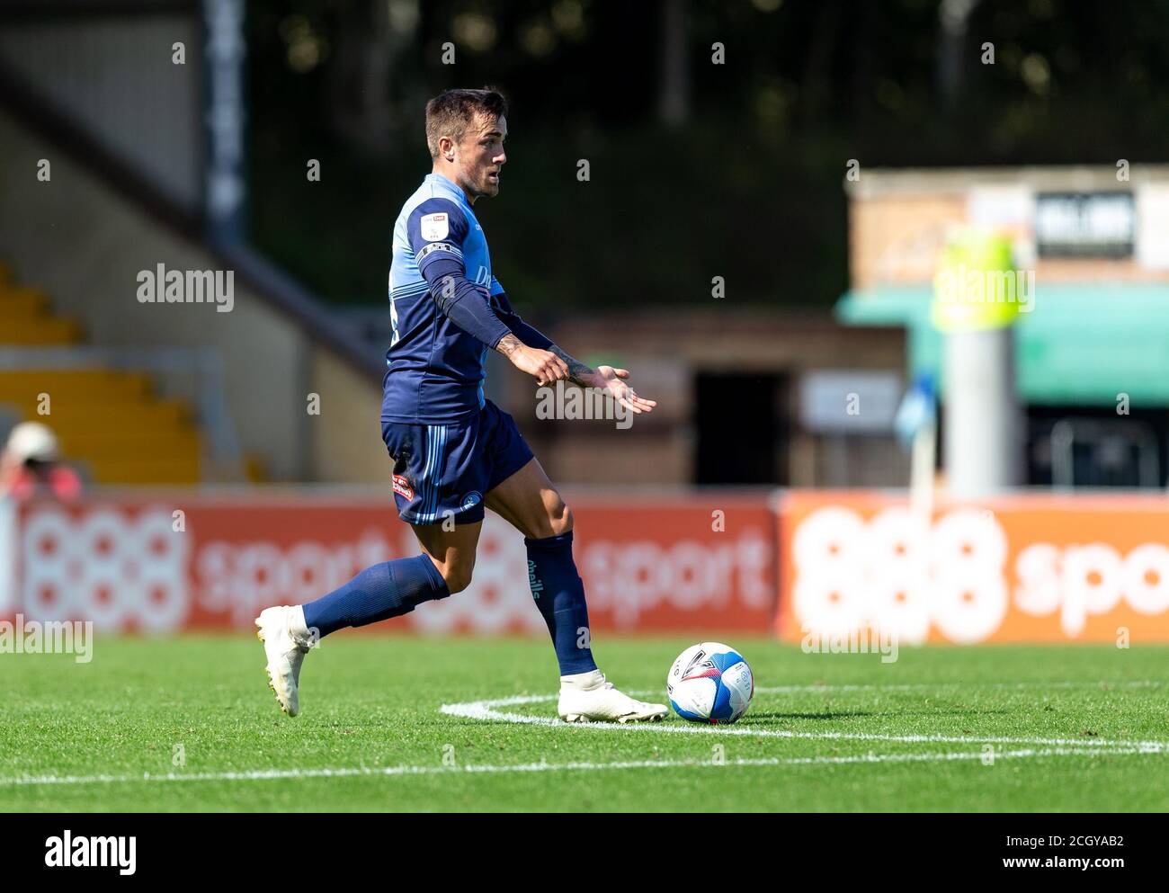 High Wycombe, Royaume-Uni. 12 septembre 2020. Alex Pattison de Wycombe Wanderers lors du match de championnat de Sky Bet entre Wycombe Wanderers et Rotherham United à Adams Park, High Wycombe, Angleterre, le 12 septembre 2020. Photo de Liam McAvoy. Crédit : Prime Media Images/Alamy Live News Banque D'Images