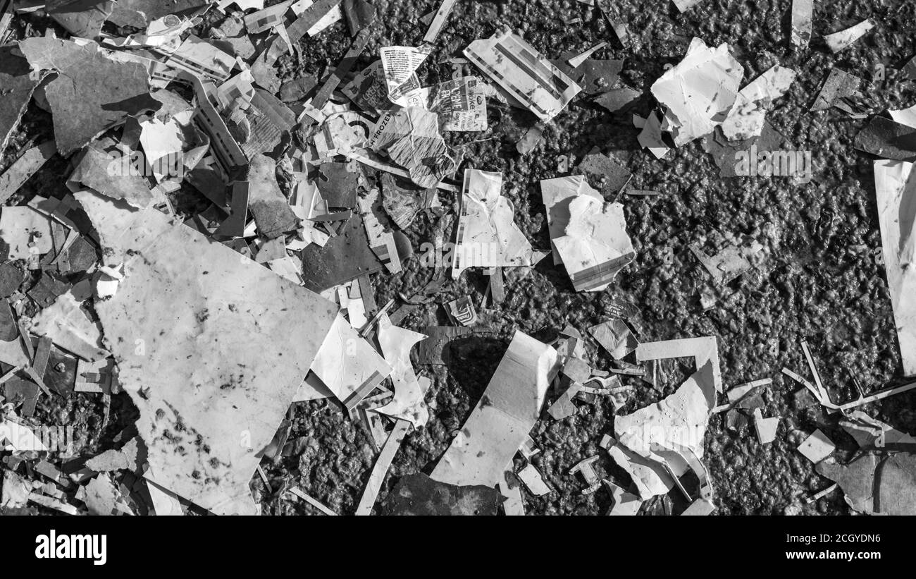 Suède, Orebro, 24.02.2020: Déchets de papier pour recyclage. Arrière-plan des textures de papier, déchets de papier à l'usine de recyclage Banque D'Images