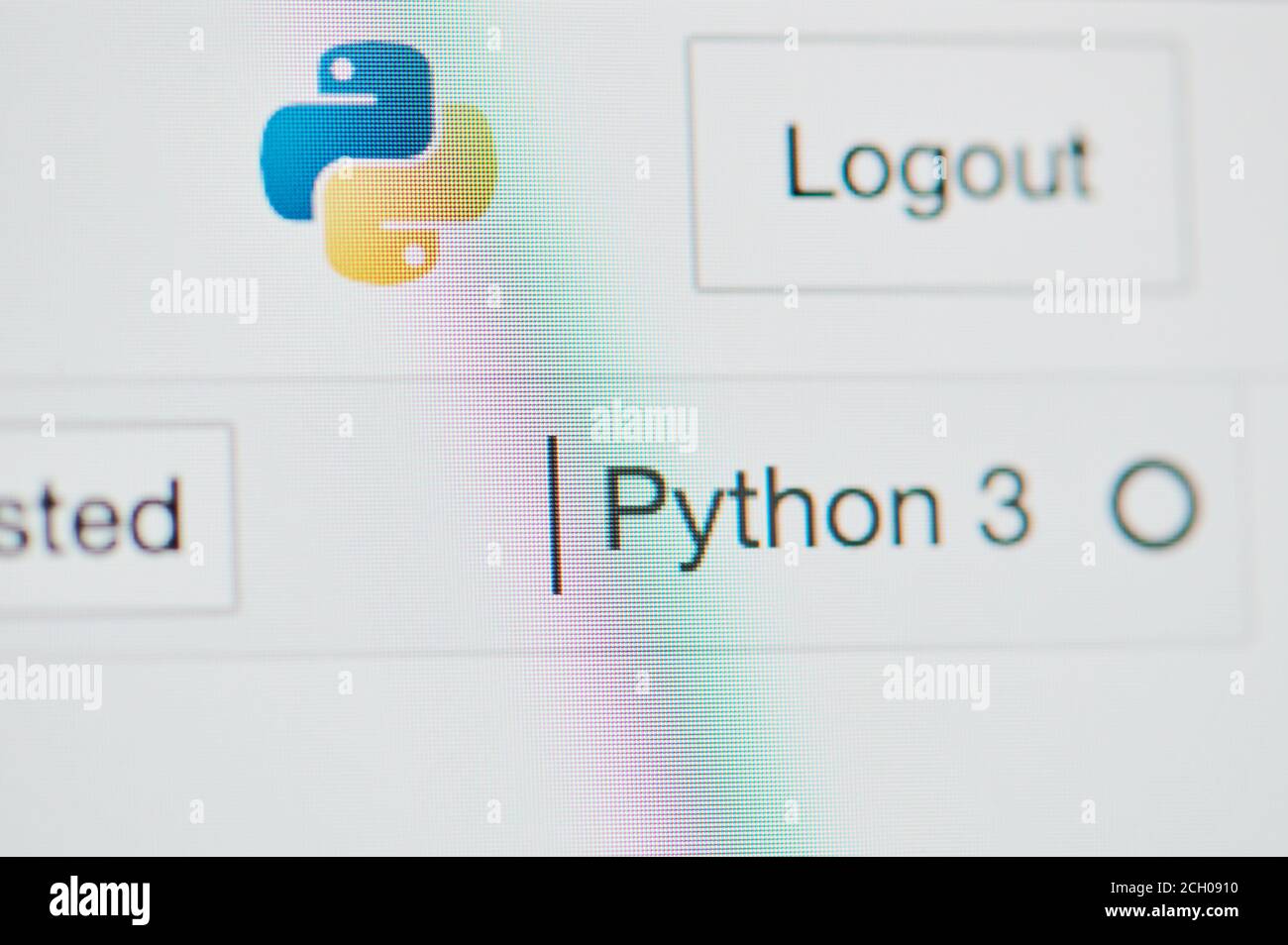 New york, Etats-Unis - 13 septembre 2020: Connectez-vous à la plate-forme Python 3 sur l'écran de l'ordinateur vue rapprochée Banque D'Images