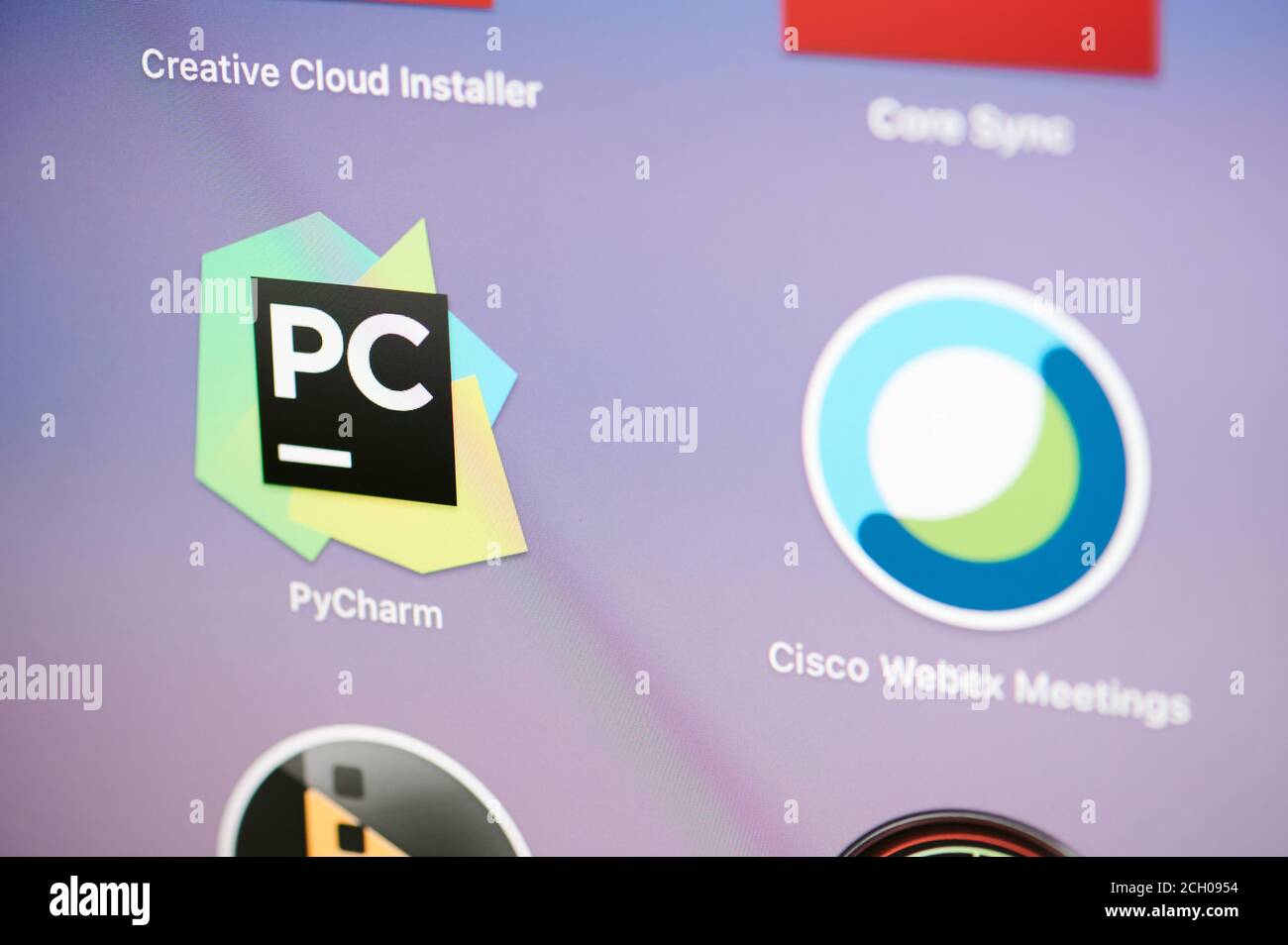 New york, Etats-Unis - 13 septembre 2020 : lancement de l'application programmateur PyCharm sur écran d'ordinateur vue rapprochée Banque D'Images