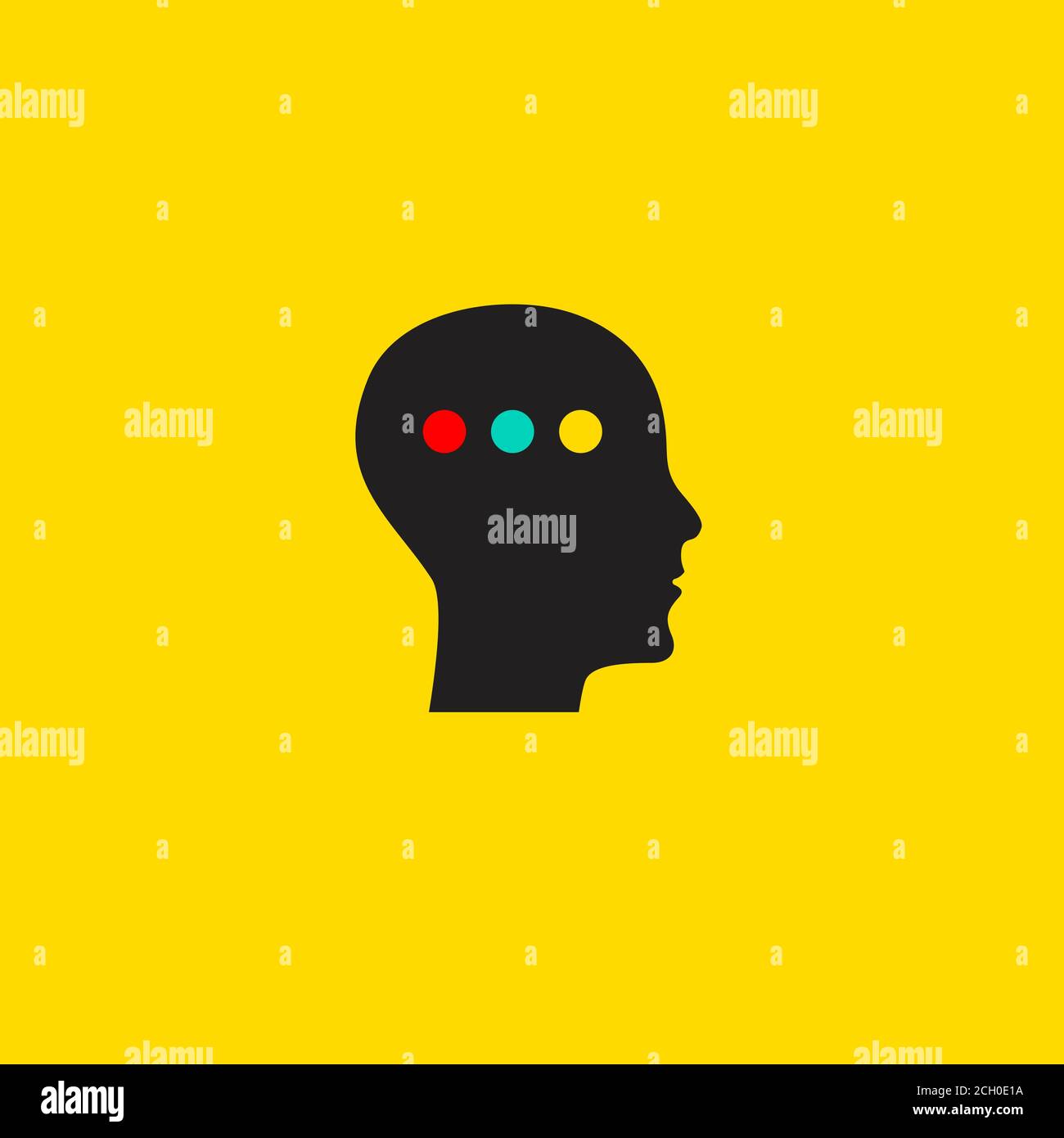 Activité cérébrale. Acquisition cérébrale, eeg. Illustration vectorielle Illustration de Vecteur