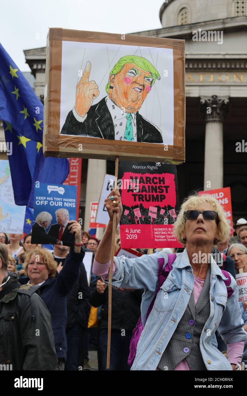 Manifestation anti Trump à Londres le 2019 juin Banque D'Images