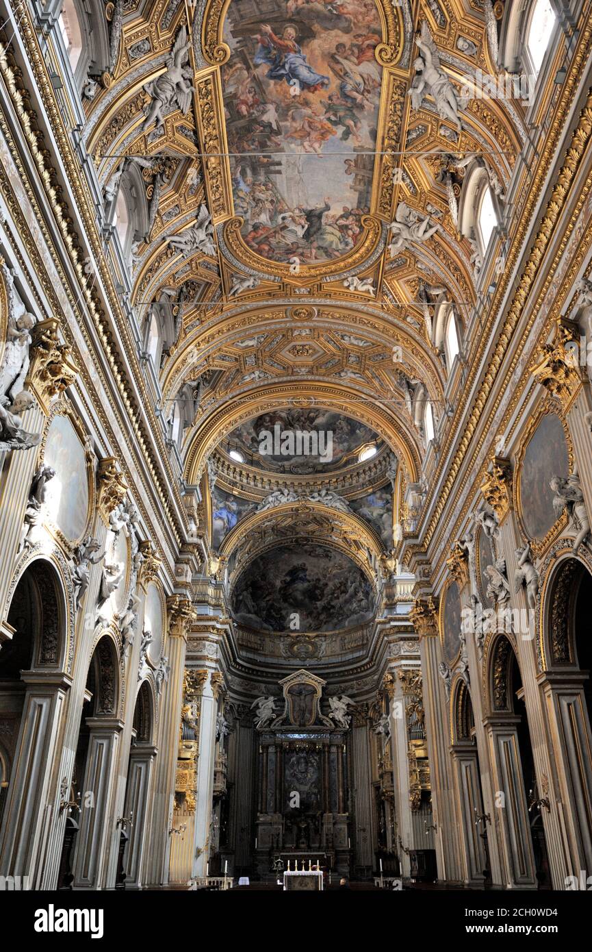 Italie, Rome, église de Santa Maria in Vallicella (Chiesa Nuova) intérieur Banque D'Images