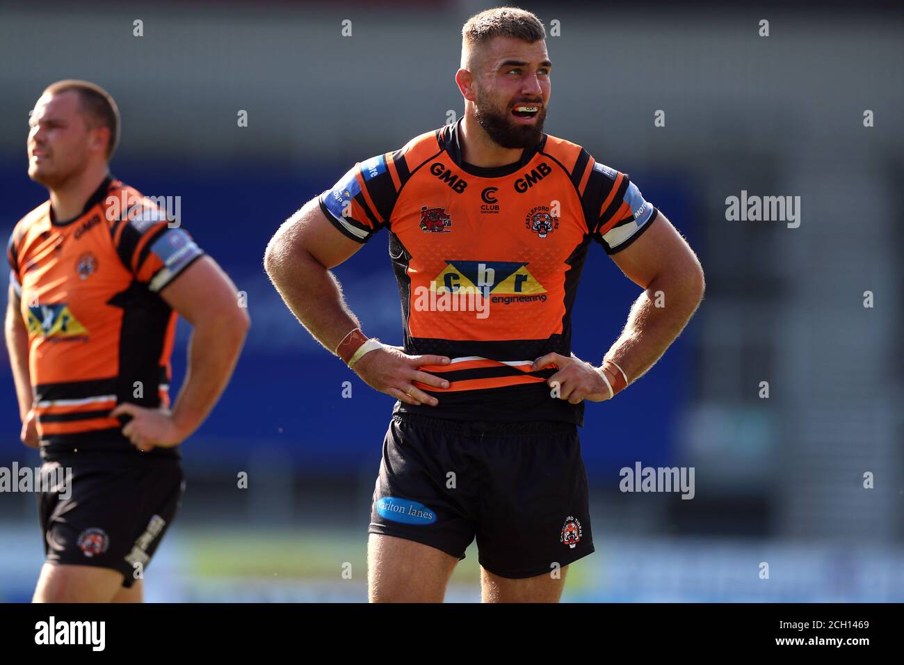 Castleford Tigers Mike McMeeken lors du match de la Super League de Betfred au stade de la totalement Wicked, St Helens. Banque D'Images