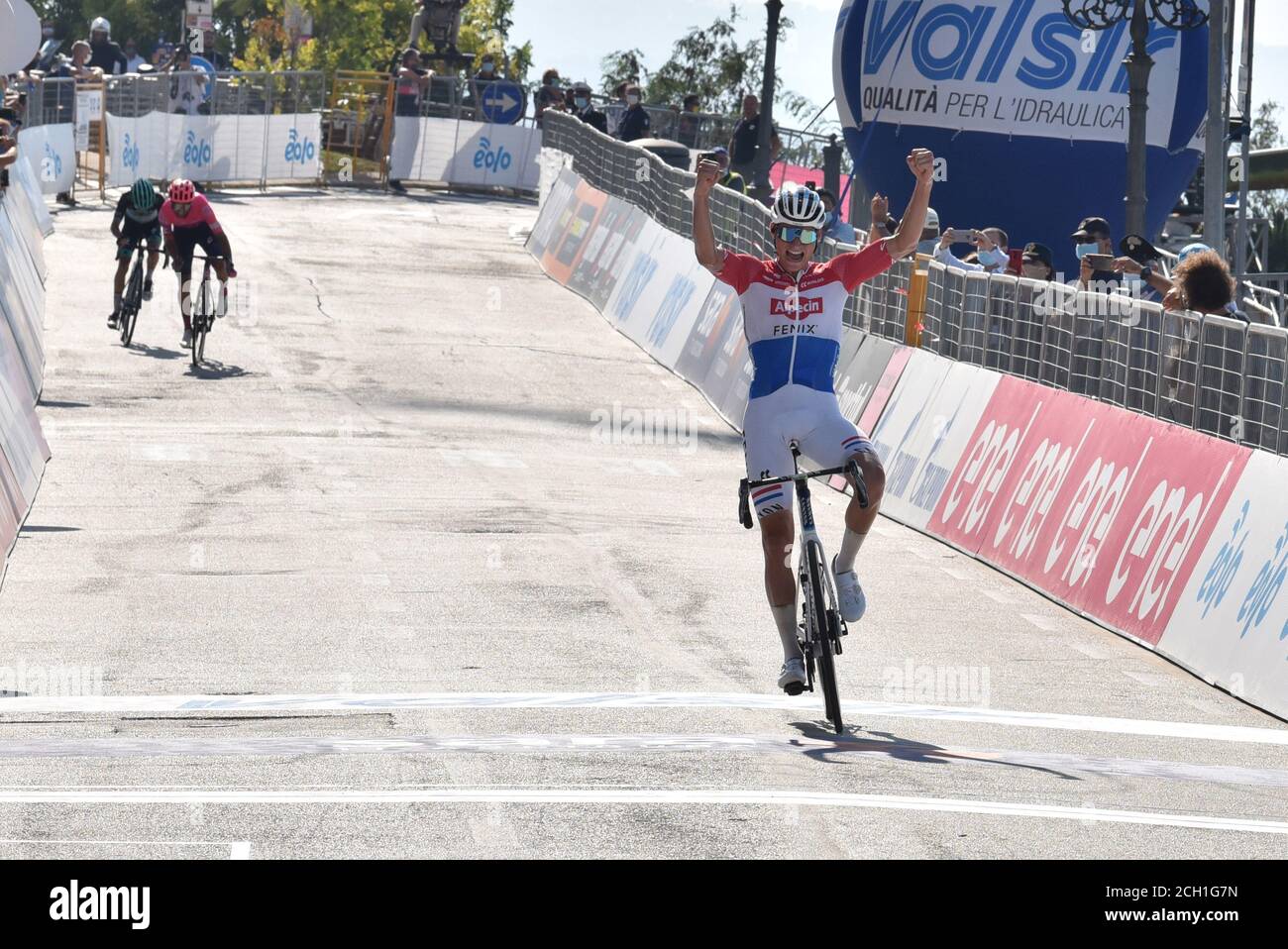 loreto, Italie, 13 septembre 2020, Mathieu van der Poel (Alpecin - Fenix) vainqueur de la scène en 7^ Tappa Pieve Torina - Loreto, Cyclisme Tirreno Adriatico - Credit: LM/Roberto Bartomeoli/Alay Live News Banque D'Images