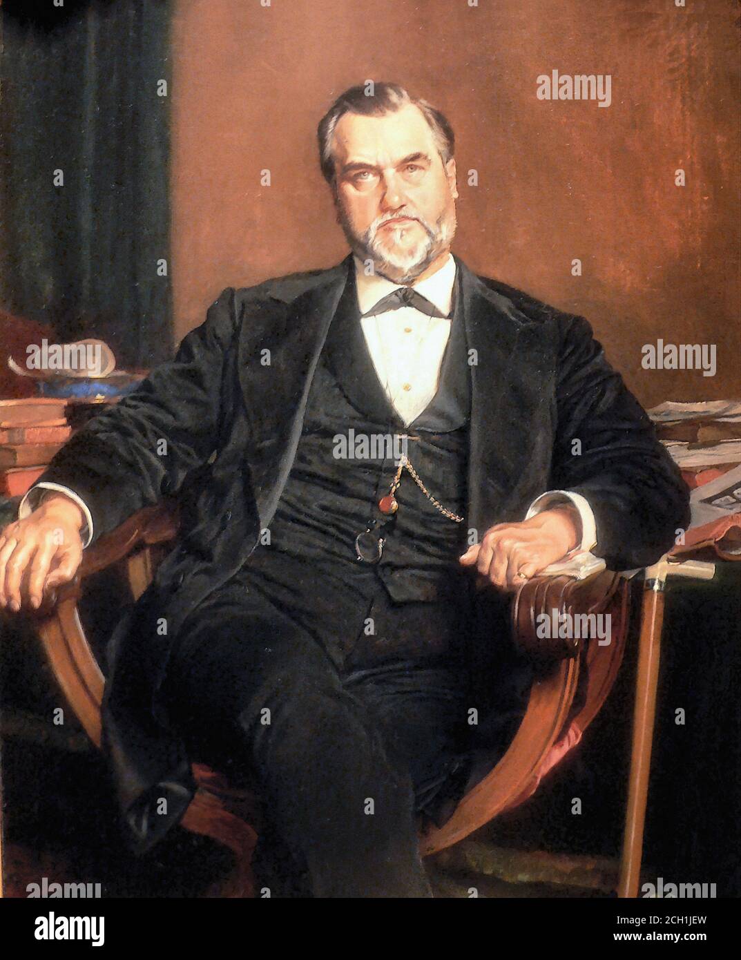 Meissonier Jean-Louis Ernest - Portrait de Leland Stanford - Français École - 19e et début du 20e siècle Banque D'Images