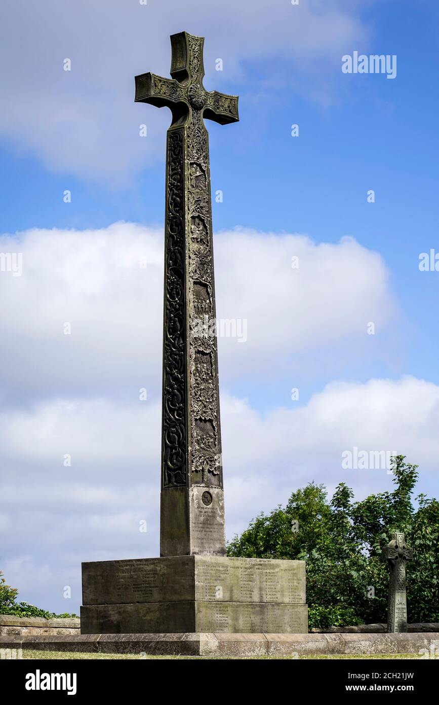 Le mémorial de la guerre des Boers d'Afrique du Sud qui se trouve à l'extérieur de la porte nord de la cathédrale de Durham, à Durham, dans le nord-est de l'Angleterre. Banque D'Images