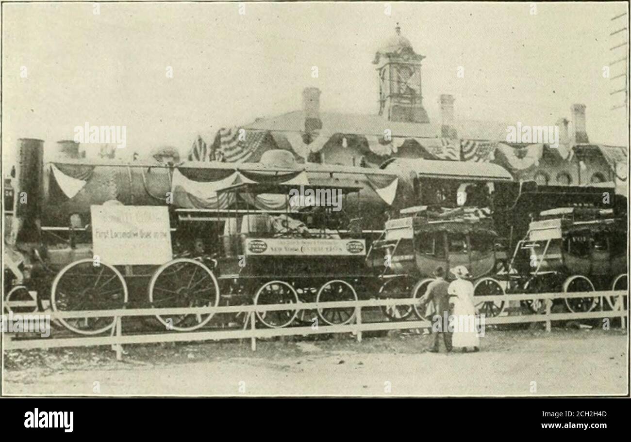 . Le génie ferroviaire et de locomotive : une revue pratique de la force motrice ferroviaire et du matériel roulant . GRANDE LOCOMOTIVE DE TRONC DE TYPE PACIFIQUE. Et Locomotive Engineering combinéestoutes les meilleures caractéristiques possibles dans le journal éducatif et commercial. Edward L. Greene.South Paris, Maine.. Le de Witt Clinton et les trois écoaches lors de leur premier voyage au-dessus du Mo-hawk & Hudson Railroad en 1831. La photo a été exposée dans le musée de Xew Orléans, en Louisiane ci-joint est une photographie de l'exposition. Erie, Pennsylvanie A. M. Harris. LOCOMOTIVES DE WITT CLINTON, 1831, LOCOMOTIVE, 1913. ET DE NOUVELLES photos MIKADO o Banque D'Images