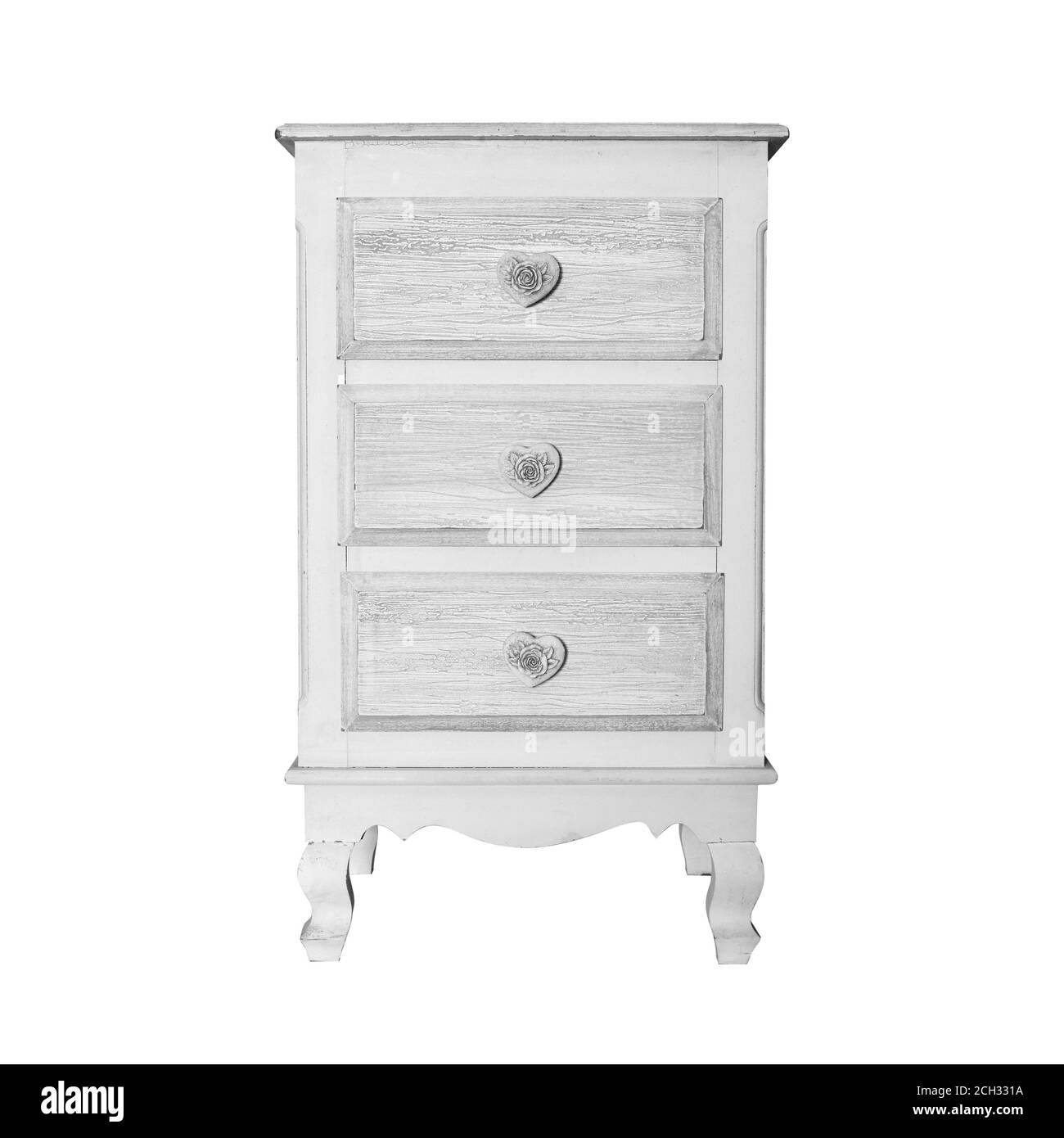 Meubles de maison - Vintage petite commode isolé fond blanc. Banque D'Images