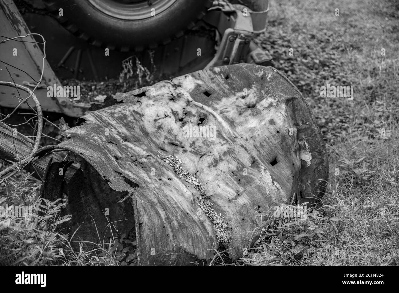 Thème de la protection de l'environnement pour les déchets industriels mis au rebut de manière inappropriée Banque D'Images