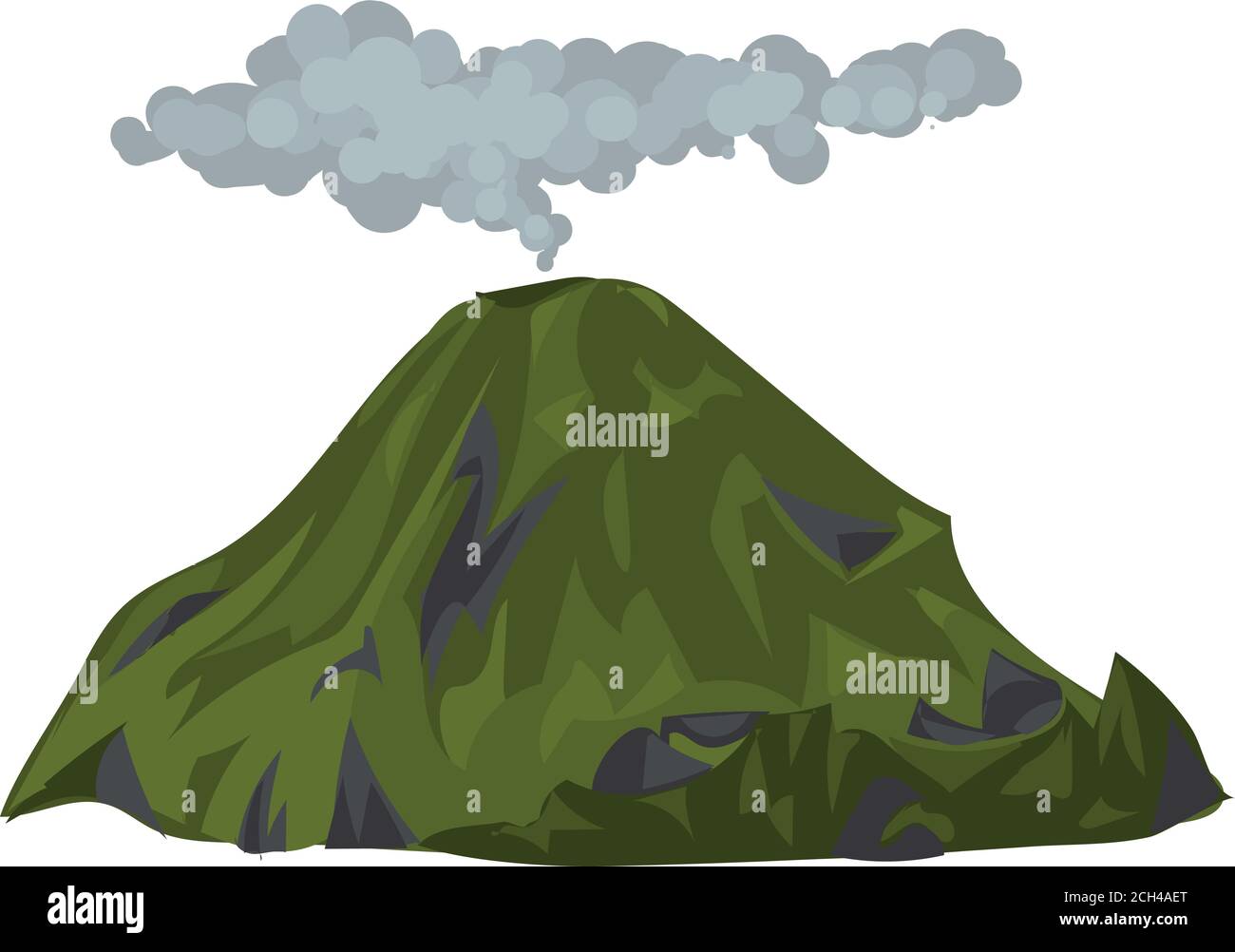 Icône volcan fumeur. Dessin animé de l'icône de vecteur de volcan fumeur pour la conception de Web isolée sur fond blanc Illustration de Vecteur