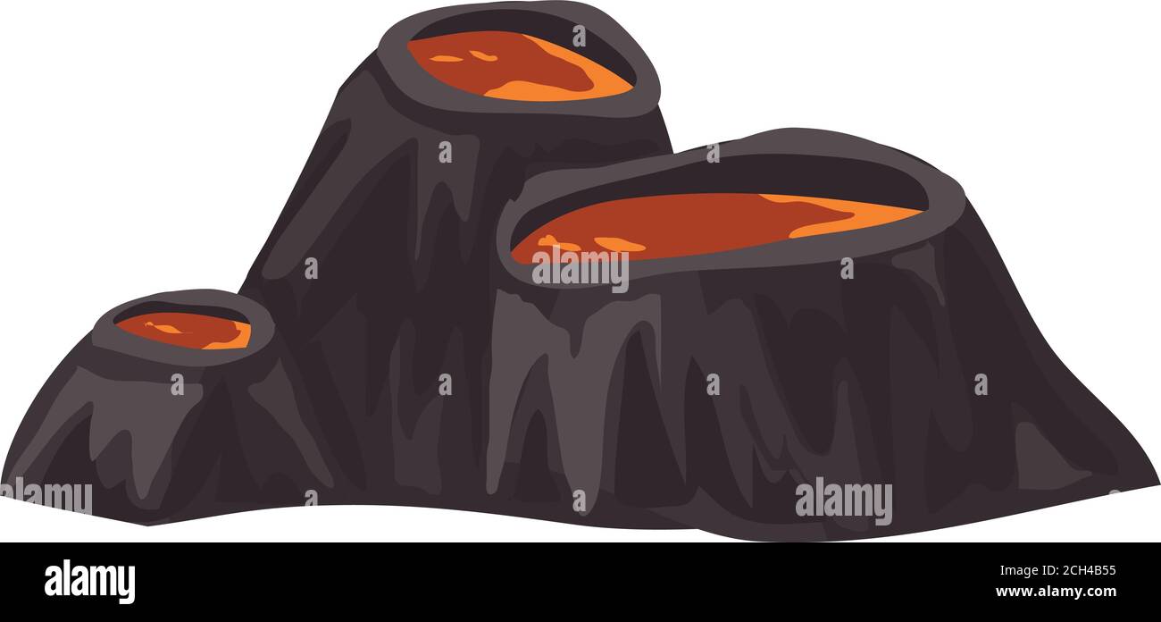 Icône cratères Volcano. Dessin animé de cratères de volcan icône de vecteur pour la conception de Web isolé sur fond blanc Illustration de Vecteur