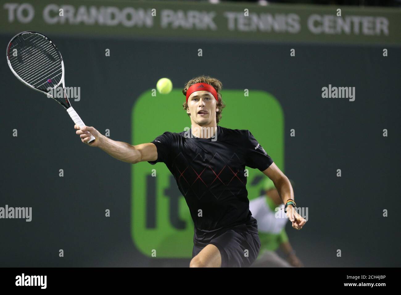 KEY BISCAYNE, FL - 27 MARS : Alexander Zverev Jr. Pendant le jour 11 de l'Open de Miami présenté par Itau au Crandon Park tennis Centre le 27 mars 2018 à Key Biscayne, Floride. Personnes: Alexander Zverev crédit: Storms Media Group/Alay Live News Banque D'Images