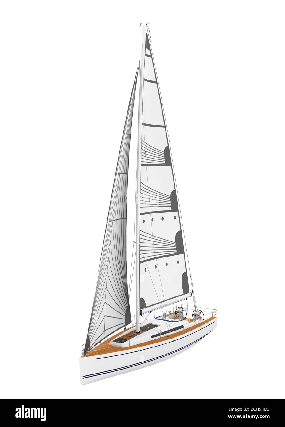 Bateau à voile isolé Banque D'Images