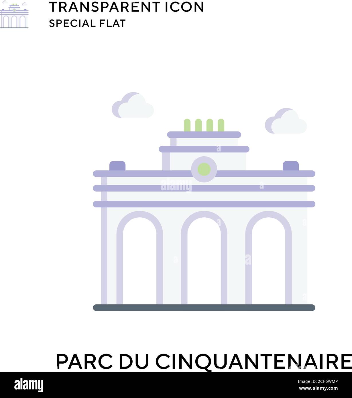 Icône de vecteur du Parc du cinquantenaire. Illustration de style plat. Vecteur EPS 10. Illustration de Vecteur