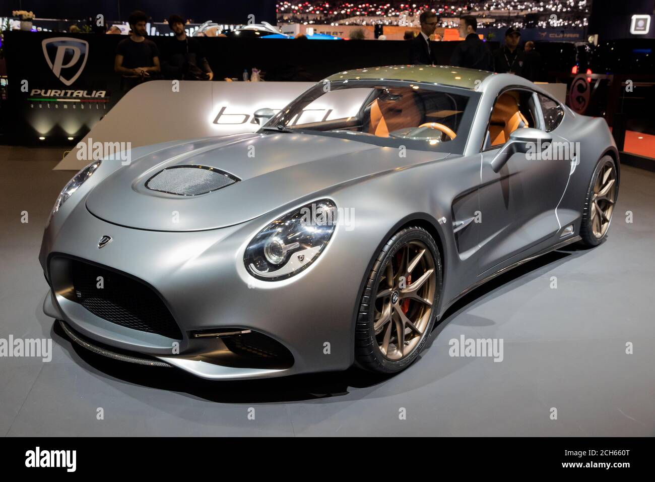 Puritalia Berlinetta voiture hybride grand tourer présentée au 89e salon international de l'automobile de Genève. Genève, Suisse - 5 mars 2019. Banque D'Images