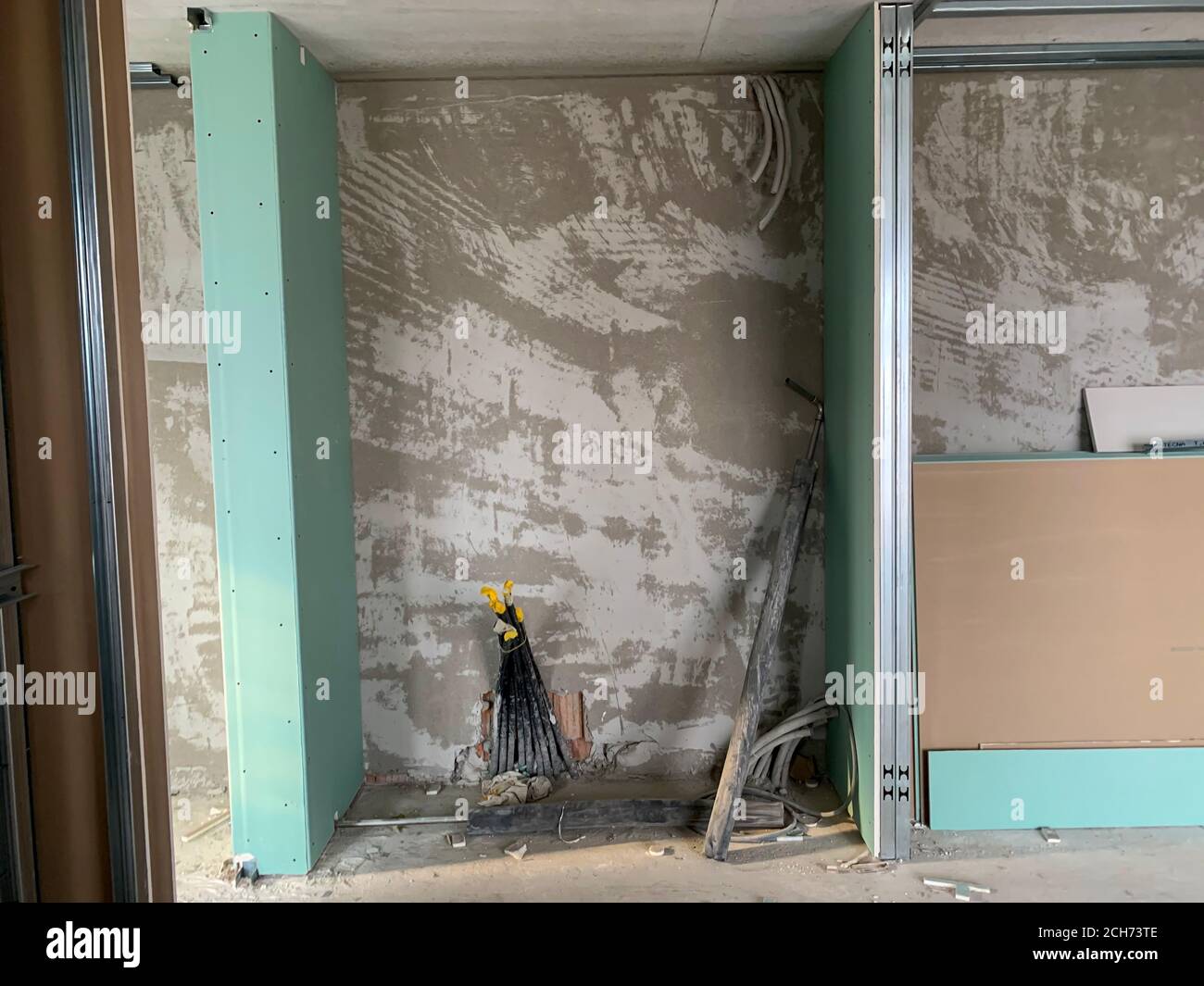 Appartement moderne en construction en Suisse. Banque D'Images