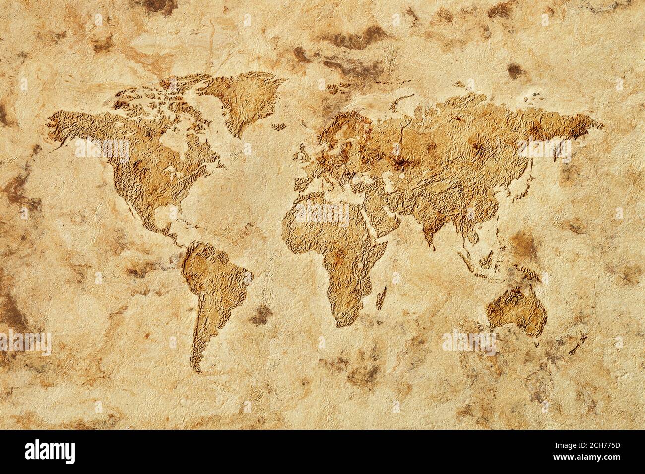 Carte du monde sur le concept de papier fait main Banque D'Images