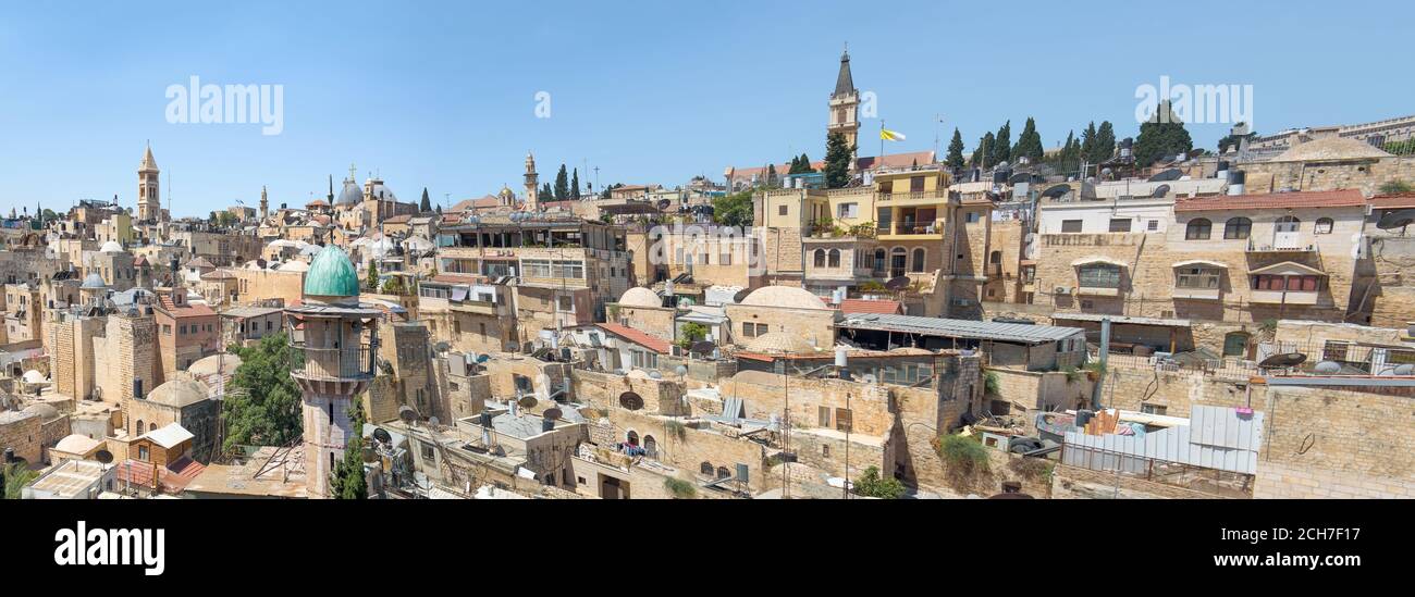 Jérusalem, Israël - vue panoramique de la vieille ville Banque D'Images