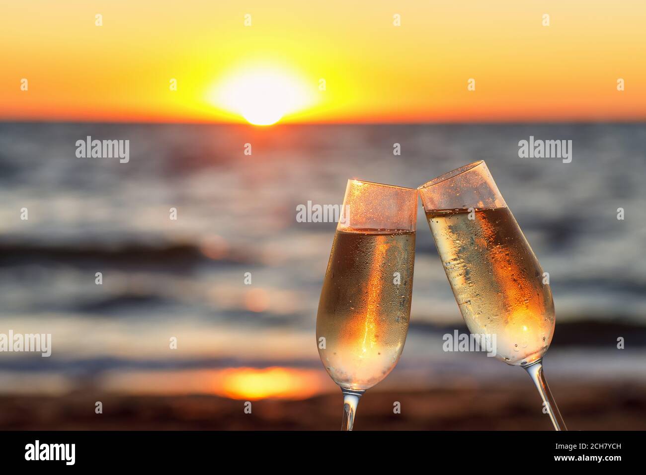 Deux verres de champagne Banque D'Images