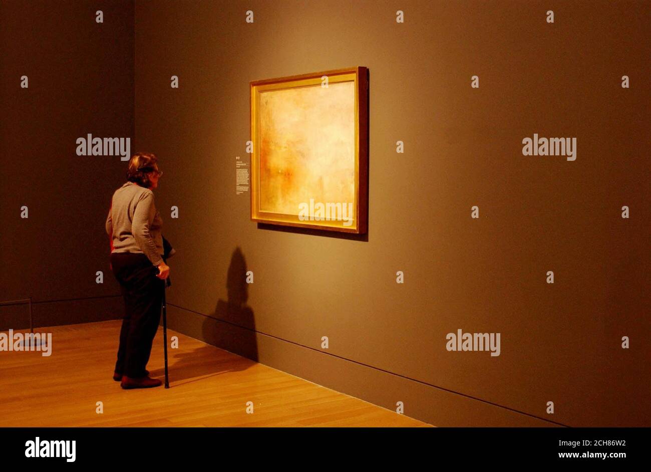 Une personne non identifiée voit le « décor de Turner au-dessus d'un lac » lors de l'exposition « Turner Whistler Monet » de la Gallery, qui célèbre trois des grands artistes européens du XIXe siècle. Banque D'Images
