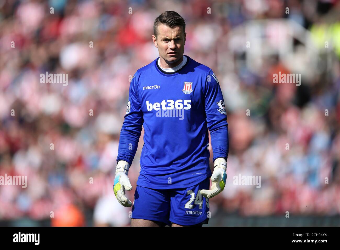 Shay, gardien de but de la ville de Stoke donné lors du match de la Barclays Premier League au stade Britannia, Stoke-on-Trent. APPUYEZ SUR ASSOCIATION photo. Date de la photo: Dimanche 15 mai 2016. Voir PA Story FOOTBALL Stoke. Le crédit photo devrait se lire comme suit : Tim Goode/PA Wire. RESTRICTIONS : UTILISATION ÉDITORIALE UNIQUEMENT utilisation non autorisée avec des fichiers audio, vidéo, données, listes de présentoirs, logos de clubs/ligue ou services « en direct ». Utilisation en ligne limitée à 75 images, pas d'émulation vidéo. Aucune utilisation dans les Paris, les jeux ou les publications de club/ligue/joueur unique. Banque D'Images