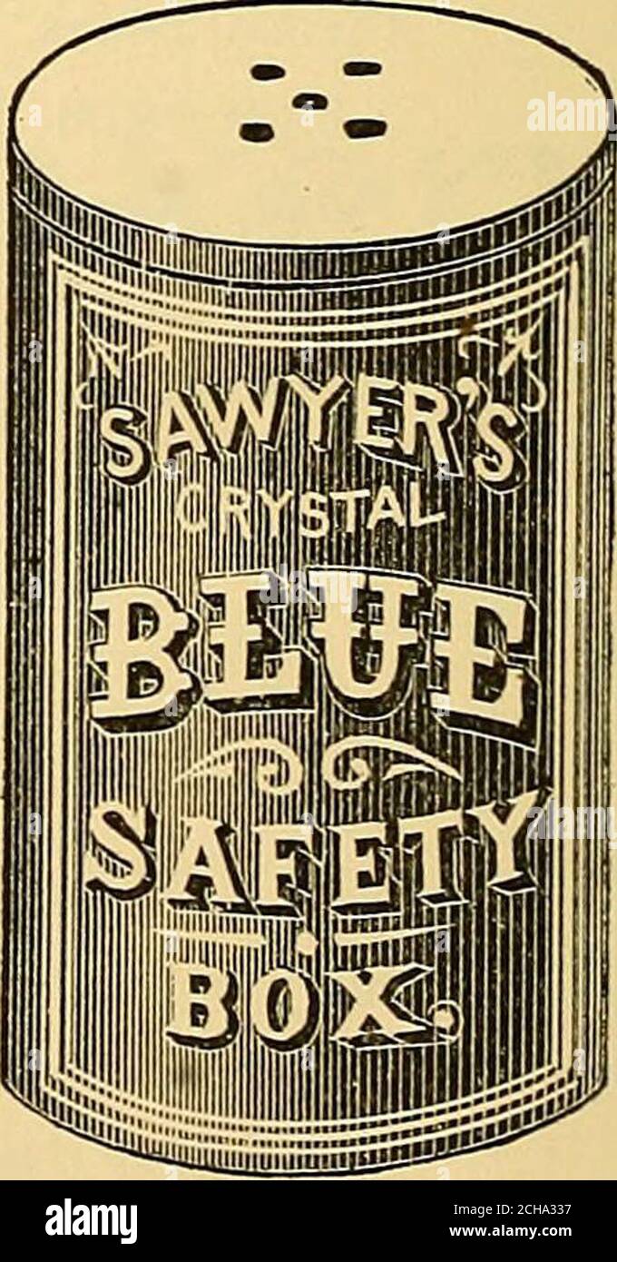 . Bons dîners pour tous les jours de l'année. VENDU PAR S. S. PIERCE & CO. Pendant vingt ans, et par la plupart des épiciers de première classe qui souhaitent vendre la meilleure qualité de biens à des prix équitables. Pour les jeunes Housekeepers Rappelez-vous, si vous utilisez LE BLEU CRISTAL DE SAWYERS, vous évitez la vexa-tion. Votre lavage sera agréable. Vos MÈRES ET GRANDS-MÈRES l'ont utilisé avant vous. Les commerçants honorables devraient garder les meilleures marchandises.ne permettez pas à n'importe quel négociant de vous vendre Bleu il appelle comme bon, être-cause il peut faire plus d'argent sur un Bleu inférieur. S. PIERCE &- CO., BOSTON, MASS. MENUS DE JUIN. DIMANCHE. Soup. Ambrée Bleu-tiche cuit avec de la chapelure. Brai Banque D'Images