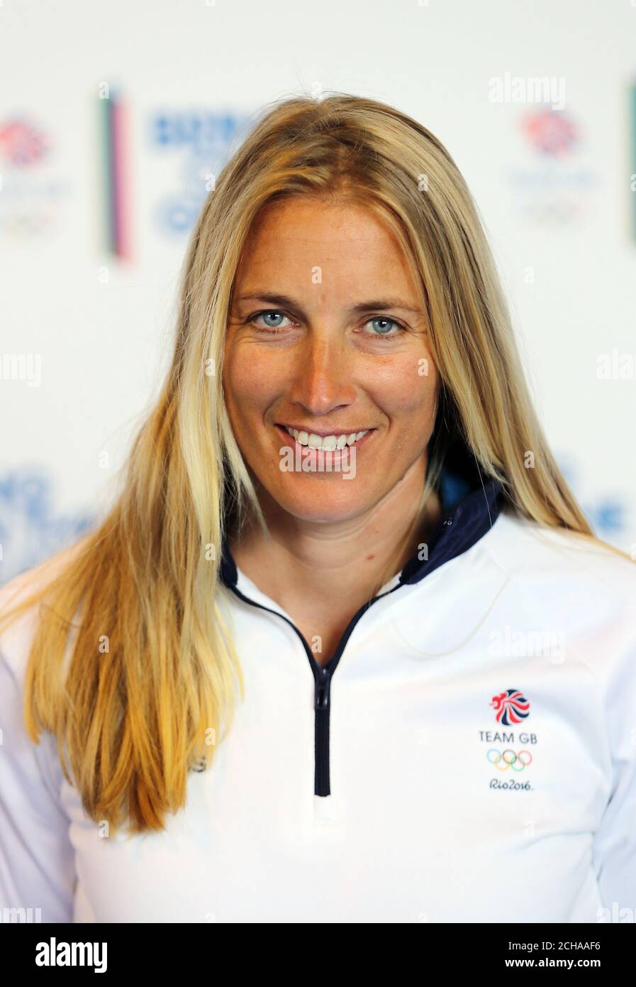 Le marin de l'équipe GB Saskia Clark pendant la séance de mise en place de l'équipe GB au NEC, Birmingham. Banque D'Images