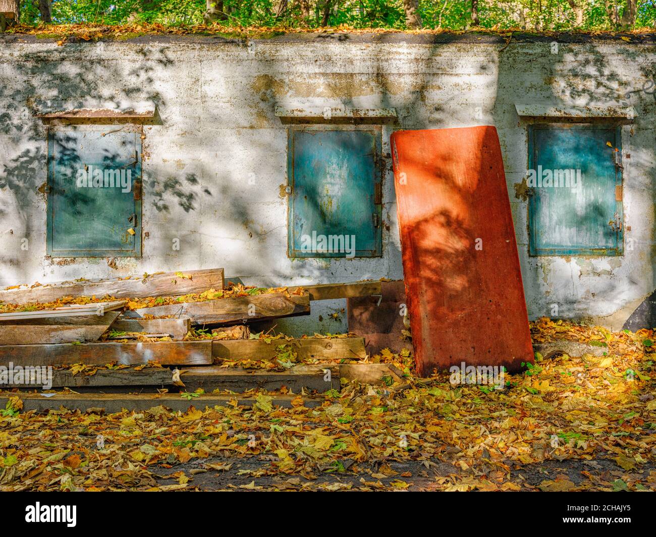 Bunker à Usedom Island, près de fort Aniola Engelsburg, Swinemuende /´Swinouj´scie, Pologne Banque D'Images