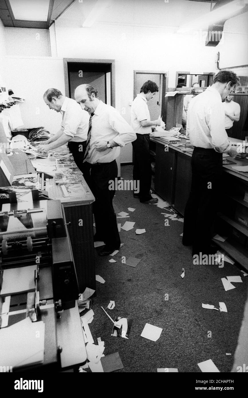 The Press Association photo Department à l'œuvre le jour du mariage royal de Charles, Prince de Galles, et de Lady Diana Spencer. Banque D'Images