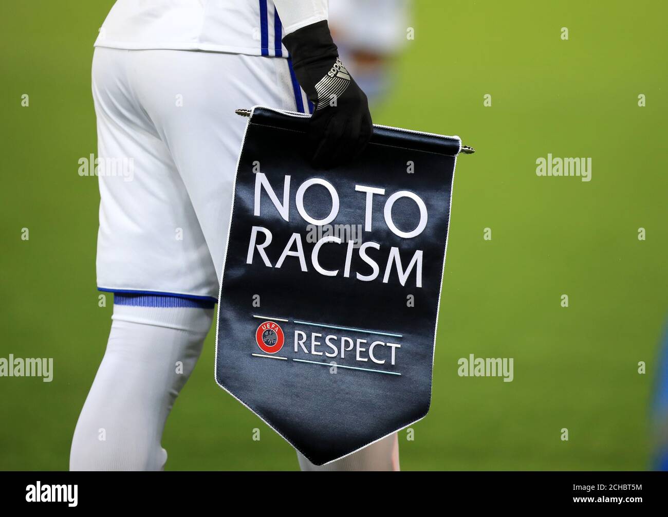 Federico Santander, du FC Copenhagen, a tenu un match de non au racisme lors du match de la Ligue des champions de l'UEFA au King Power Stadium de Leicester. APPUYEZ SUR ASSOCIATION photo. Date de la photo: Mardi 18 octobre 2016. Voir PA Story FOOTBALL Leicester. Le crédit photo devrait se lire comme suit : Mike Egerton/PA Wire Banque D'Images