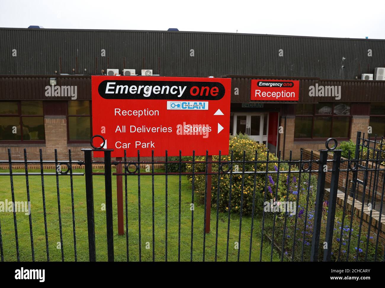 Un point de vue général de Emergency One à Cumnock, l'un des principaux fabricants de véhicules et d'appareils d'incendie, de secours et d'urgence au Royaume-Uni. Banque D'Images