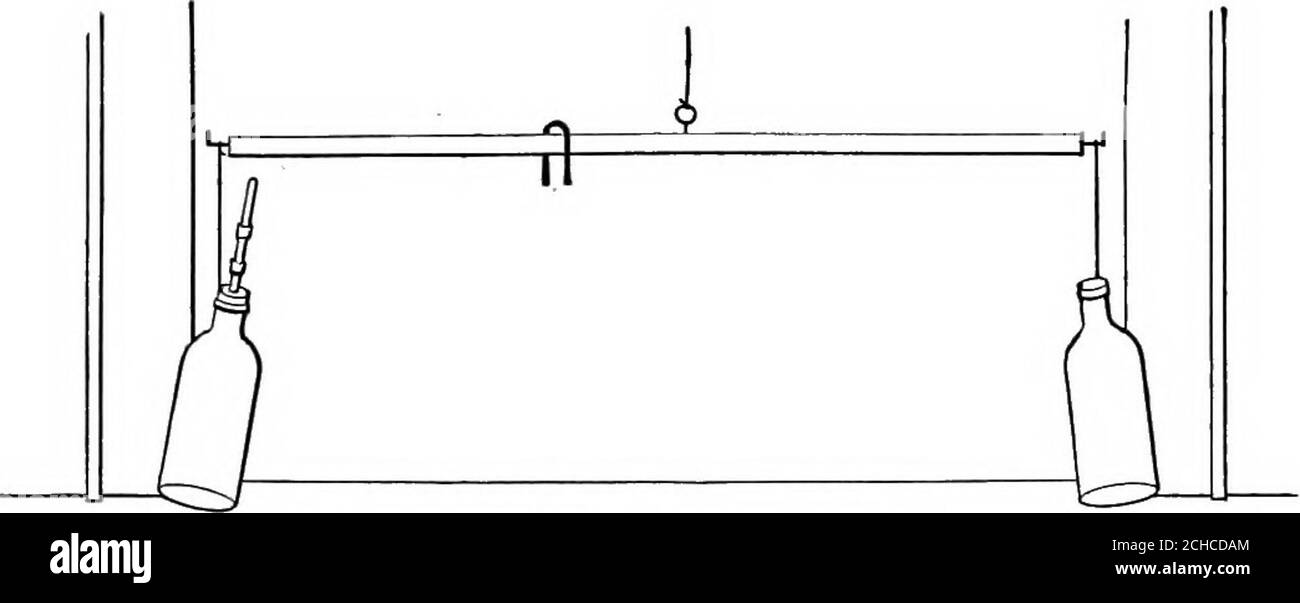 . Science physique élémentaire inductive avec appareil peu coûteux, et sans équipement de laboratoire . ualdepth dans chacun, insérer le piston dans le milieu, et transférer l'eau aux deux autres. Inférence. Quelle pression sur la surface de l'eau dans chacun d'eux équilibre une unité sur la surface du tube intermédiaire d'eau ? La quantité de pression transférée sur chaque tube latéral porte-t-elle la même relation avec celle sur le piston,que la quantité d'eau transférée porte à celle à la première dans le tube central ? Quelles sont les choses dans la même relation entre elles que la pression appliquée et transmise ? Vous avez fait Banque D'Images