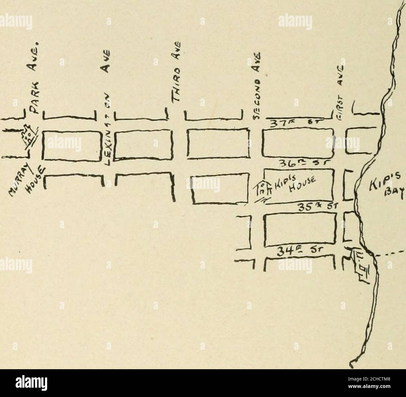 . Quand le vieux New York était jeune . UNE DEMI-HEURE SUR GOLDEN HILL de quatre à six étages de haut — gratte-ciels pour ces jours-là. Dans les premiers jours du neuf-^énième siècle, l'intégralité de la rue devient Pearl Street. Quoi qu'il ait pu onceavoir apprécié de vert de pays, et de la brise de rivière construite par unob, aucune trace de themreses. Il s'agit maintenant d'une étroite et gloomyway, assombrie par la structure de la route élévatrice d'en haut, et par une ligne irrégulière de bâtiments peu attrayants de chaque côté. Dans la vue du sol sur la maison de Washingtons qui se tenait, éteignez et fol-low Fulton Street à l'ouest, et vous hav Banque D'Images