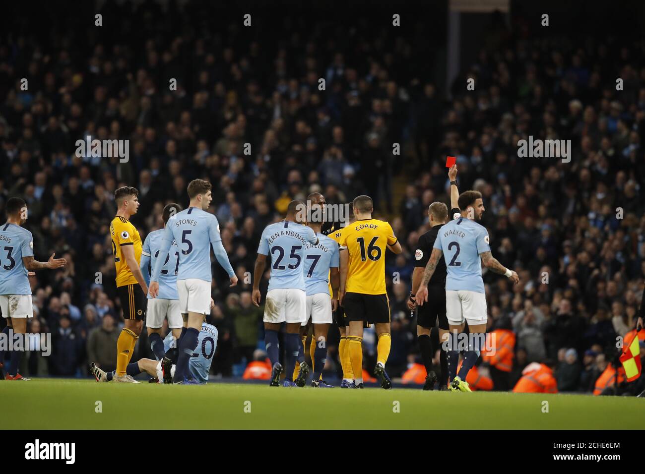 Au cours de la Premier League match au stade Etihad, Manchester. Banque D'Images