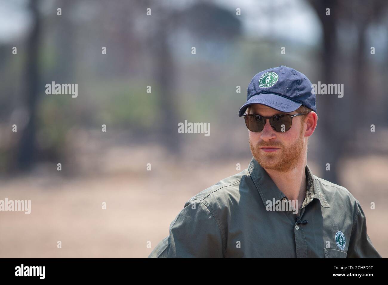 Le duc de Sussex assiste à un exercice de démonstration anti-braconnage mené conjointement par les Rangers locaux et l'armée britannique, au parc national de Liwonde, au Malawi. Photo PA. Date de la photo: Lundi 30 septembre 2019. Voir PA Story ROYAL Tour . Le crédit photo devrait se lire comme suit : Dominic Lipinski/PA Wire Banque D'Images