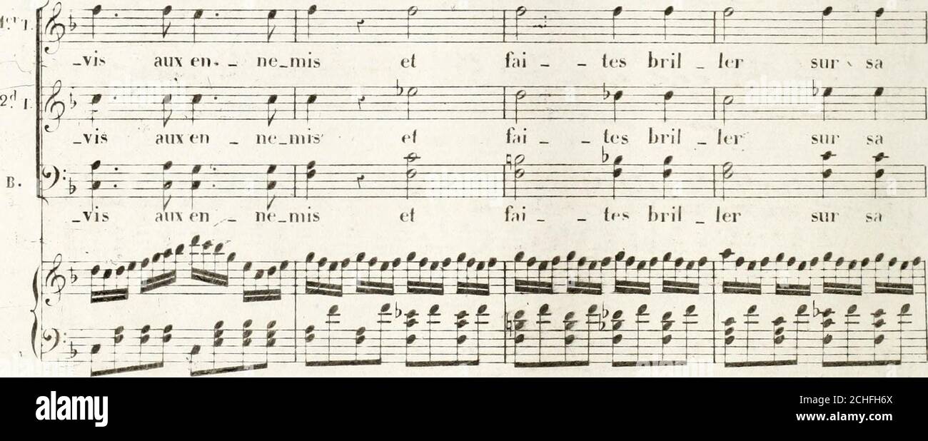 . Haydée, ou, le secret : opéra comique en trois actes . l.j . 2,i,. % si - ^ 1 te lapToï-rë qril donne an pa   vs fai   tes bril   -W»- r ^ FCE f £ r  t.i   ys fai  tes foril ? = te lit fflOl   RC . MIL il- MOII11C .111 t pi   y s ^ —  il =*= 0 p k }: g. * Ê. * &gt; *- 0 ^ *- *■ (f^i * * ^ i - *&# X£ 00 i fai   1rs bril   îl* &gt; 17 l 2«.T. ■ 0 0 * -lev sur sa  # # * É te   le ffloi     re & lt;i il * *  ler sur sa te t&lt;- «,• gJoi   re quil don   ne.m |),i t 1er sur sa te   te la gloi   .. Re quil don   neau ji. *- *- + ±L £■£ i# se - S | - I|f iNfef^^ -&lt;—mm0m tu —: C Banque D'Images