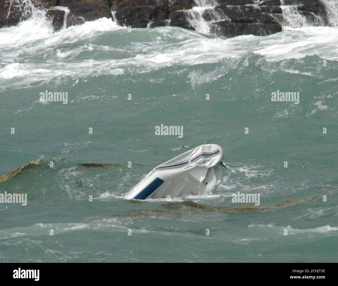 MEILLEURE QUALITÉ DISPONIBLE le bateau gonflable à coque rigide (Rib) utilisé dans un "enjeux élevés" 200 millions de cocaïnomanes-naufrage de parcelle. Banque D'Images