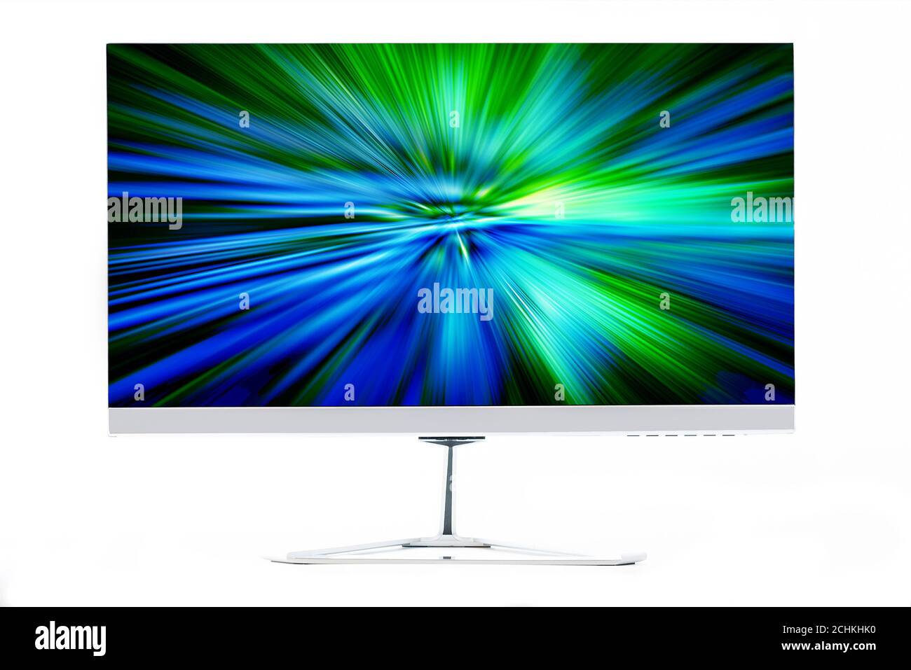 Ordinateur moderne écran blanc écran isolé sur fond blanc Banque D'Images