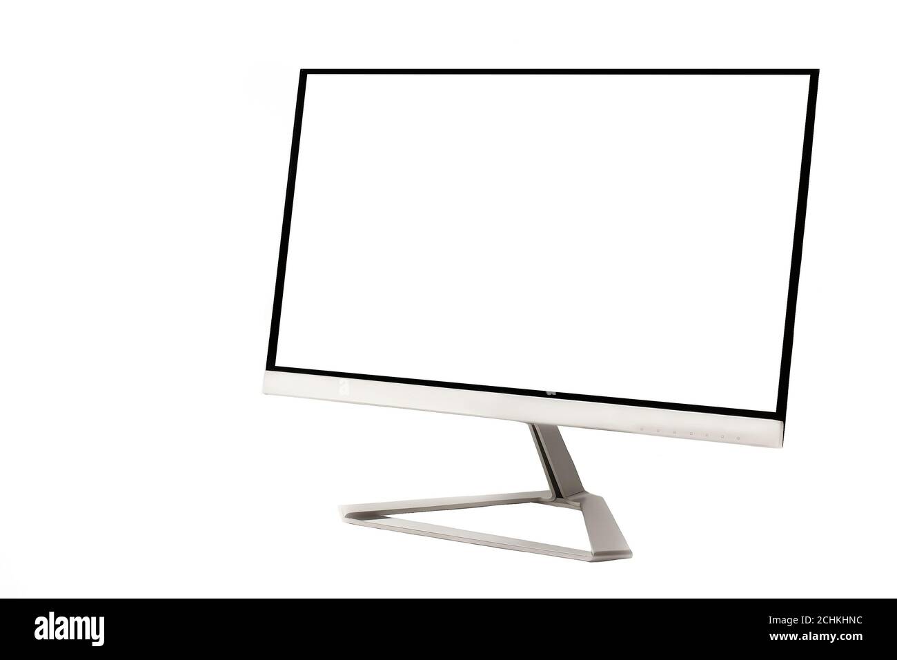 Ordinateur moderne écran blanc écran isolé sur fond blanc Banque D'Images