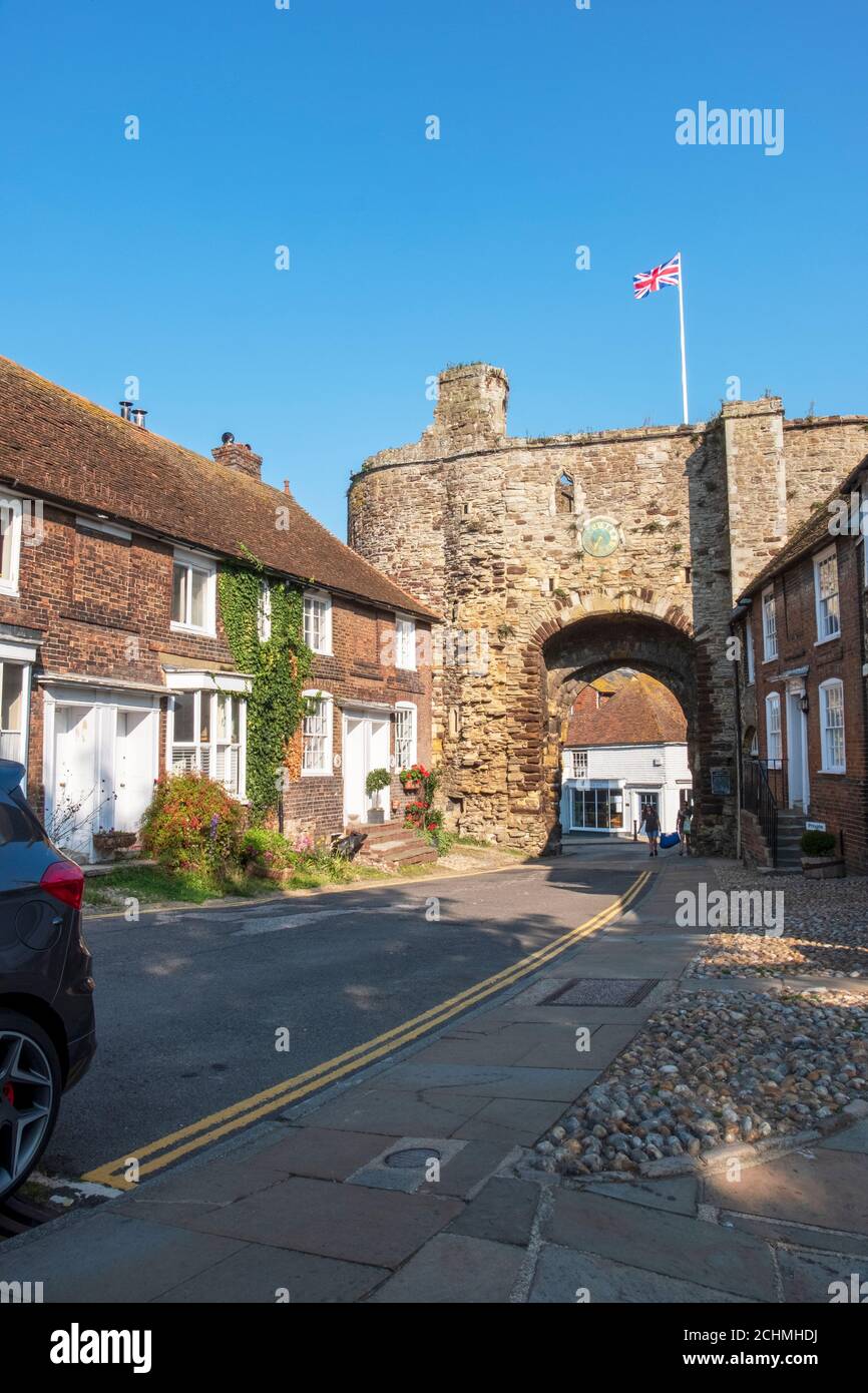 The Ancient Landgate, Rye, East Sussex, Royaume-Uni Banque D'Images