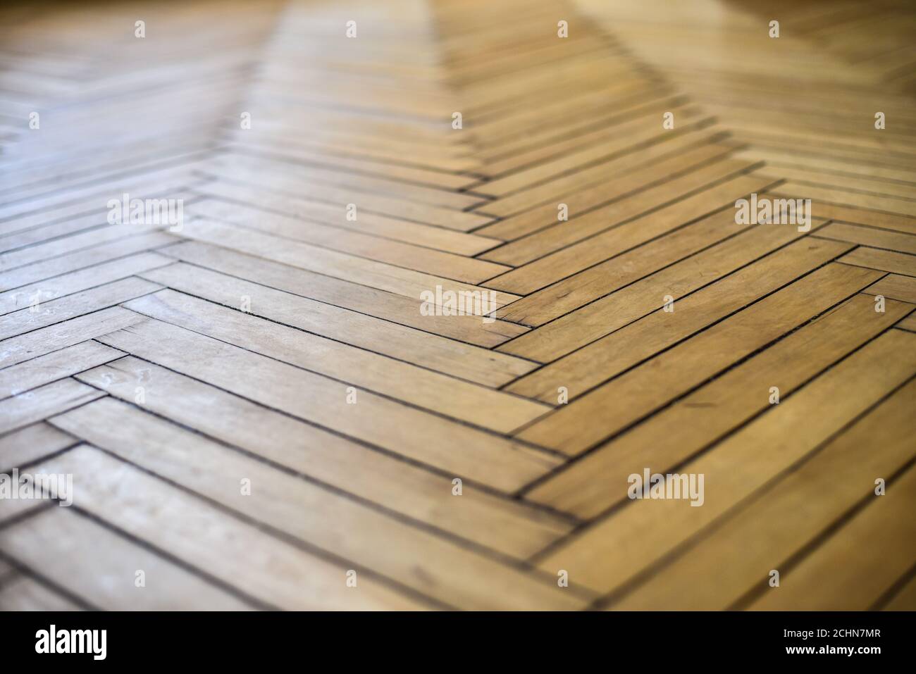 Texture et motif de parquet ancien dans un vieux château Banque D'Images