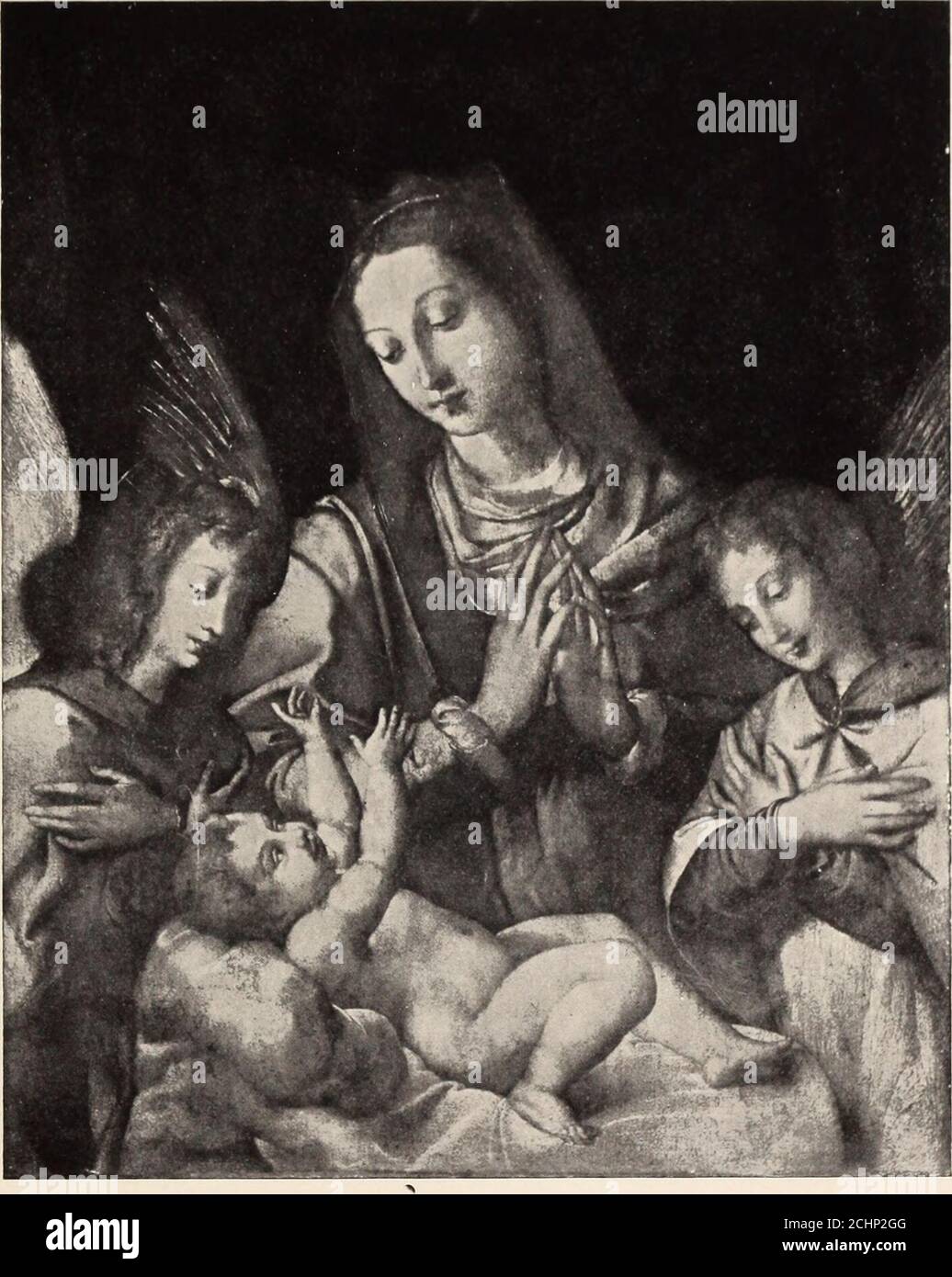 . Catalogue illustré des peintures et sculptures précieuses des anciens et modernes maîtres formant la célèbre Collection Catholina Lambert enlevé du château de Belle Vista, Paterson, New Jersey . Side. Panneau : hauteur, 32 pouces ; largeur, 28 pouces. Acheté auprès du Dr. Paul Mersch de Paris. FRANCISCO ZURBARAN Espagnol: 1598—1662 232—PORTRAIT D'UN ÉVÊQUE SYRIEN en pleine longueur, debout, en robes dorées, visage vu en profil, longue barbe grise, main droite étirée. Toile : hauteur, 35 pouces ; largeur, 21 pouces. N RCT ELISABETTA SIKANI f Italian: 1638—1665 r. 233—DEMI-longueur DE LA SAINTE FAMILLE o Banque D'Images