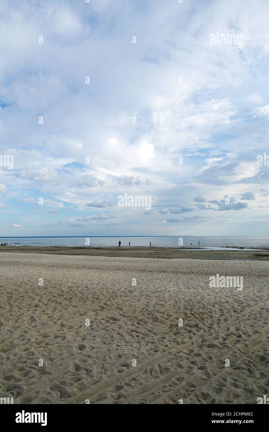 plage, Mer Baltique, Pärnu, Estonie, Europe Banque D'Images