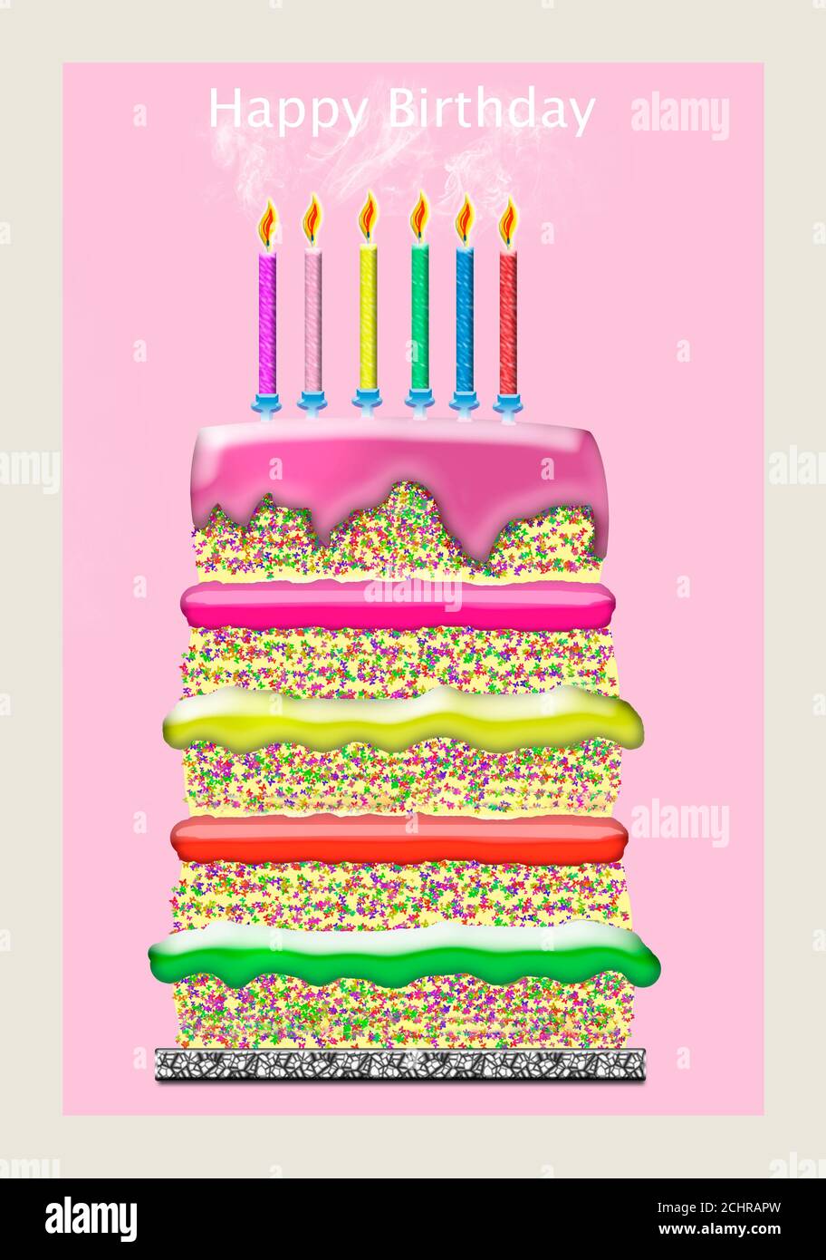 Carte De Voeux A Motif Gateau D Anniversaire œuvre D Art Numerique Coloree Multicolore 6 Couleurs Confiture Glacage Rose 6 Bougies Et Joyeux Anniversaire Blanc Sur Rose Photo Stock Alamy Carte De Voeux A Motif Gateau D Anniversaire œuvre D Art Numerique Coloree Multicolore 6 Couleurs Confiture Glacage Rose 6 Bougies Et Joyeux Anniversaire Blanc Sur Rose Photo Stock Alamy